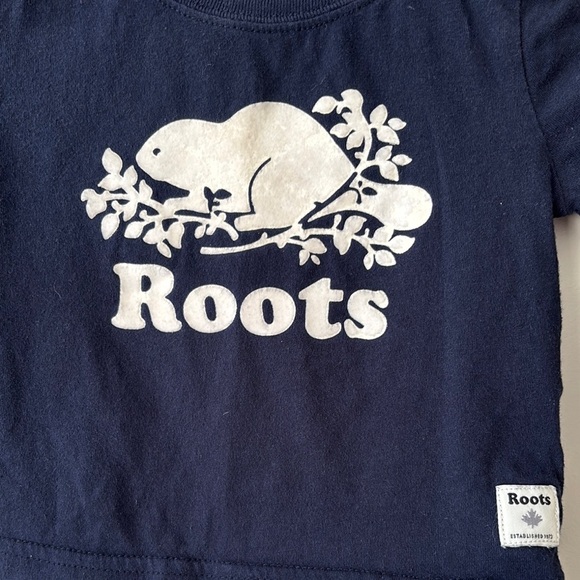 Roots Blue and White Long Sleeve Tee with Graphic - Picture 3 of 3